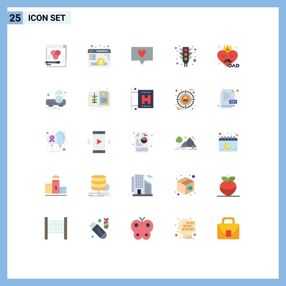25 Creative Icons Modern Signs and Symbols of dad signal fund traffic city Editable Vector Design Elements
