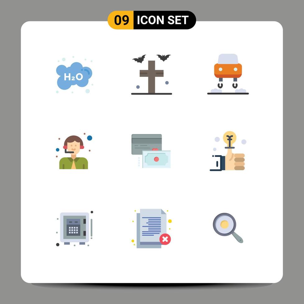 9 Thematic Vector Flat Colors and Editable Symbols of credit service yard logistic customer Editable Vector Design Elements
