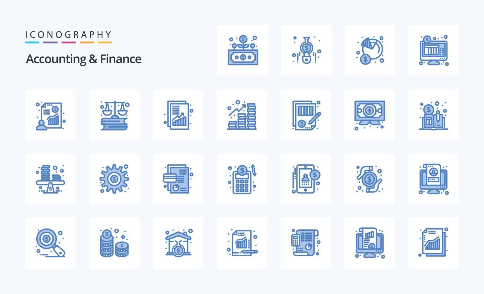 25 Accounting And Finance Blue icon pack vector