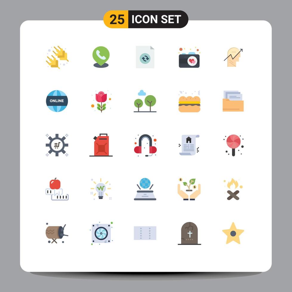 25 Creative Icons Modern Signs and Symbols of mind human file chart pictures Editable Vector Design Elements