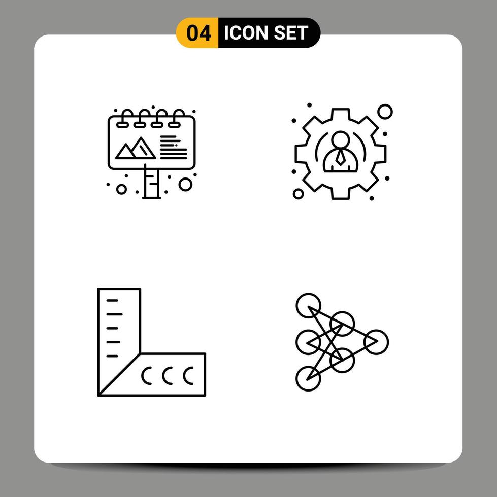 4 Universal Line Signs Symbols of ad learning management geometry ...