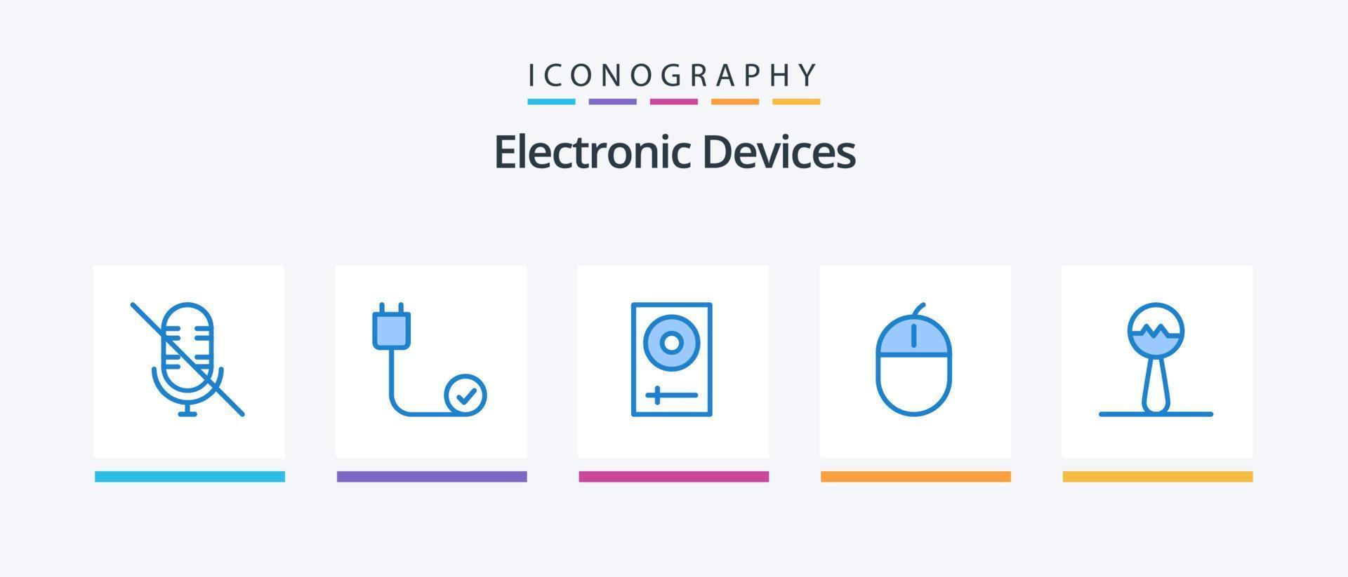 Devices Blue 5 Icon Pack Including mouse. gadget. console. devices. mixer. Creative Icons Design vector