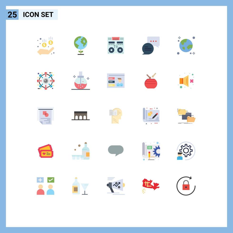 25 Creative Icons Modern Signs and Symbols of globe earth deck browser chatting Editable Vector Design Elements