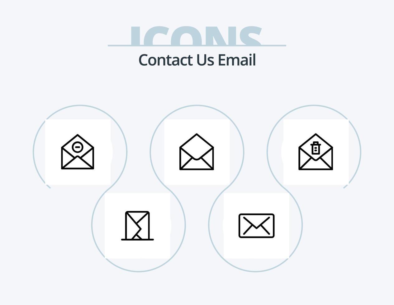 Email Line Icon Pack 5 Icon Design. office. text. mail. text. mail vector