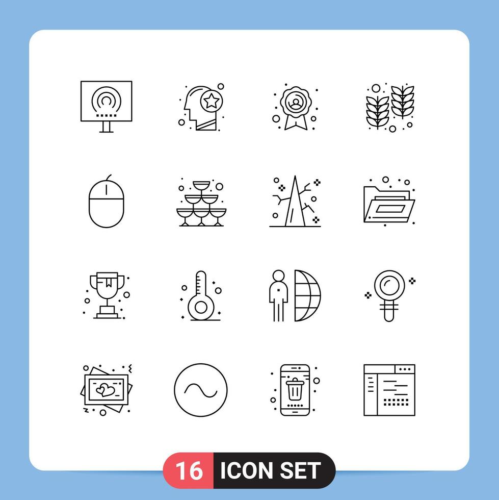 Outline Pack of 16 Universal Symbols of computers india star holi ribbon Editable Vector Design Elements