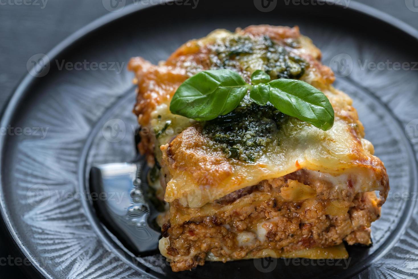 Lasagna with pesto photo