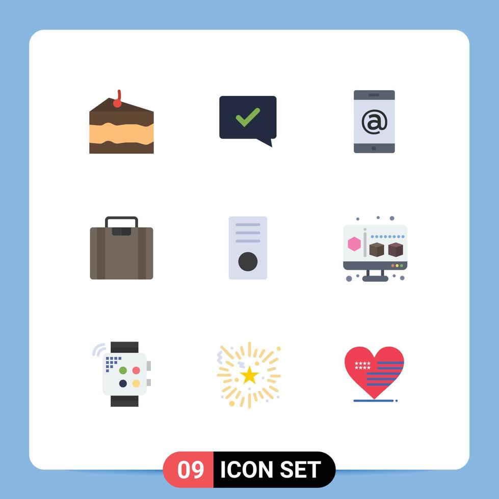 Universal Icon Symbols Group of 9 Modern Flat Colors of gadget desktop mobile computers business Editable Vector Design Elements