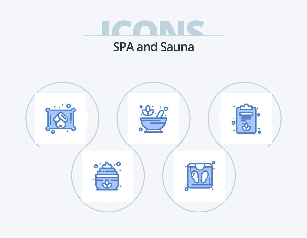 sauna azul icono paquete 5 5 icono diseño. . loto. sauna. tablero. loto vector