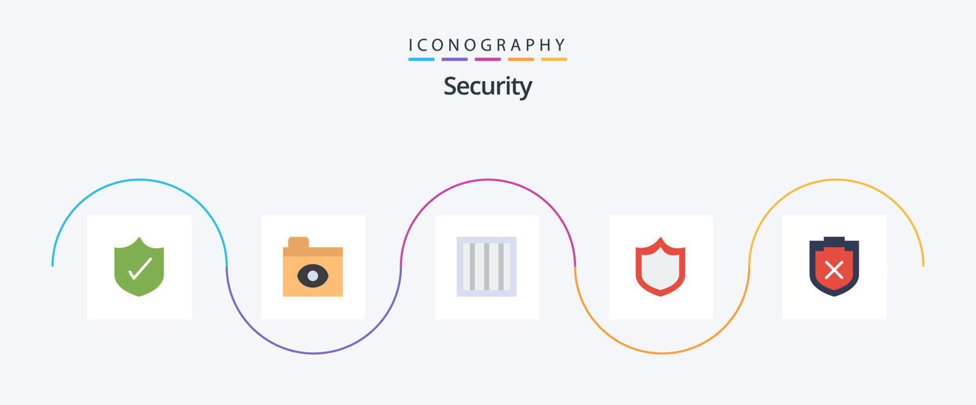 seguridad plano 5 5 icono paquete incluso . prisión. advertencia. seguridad vector