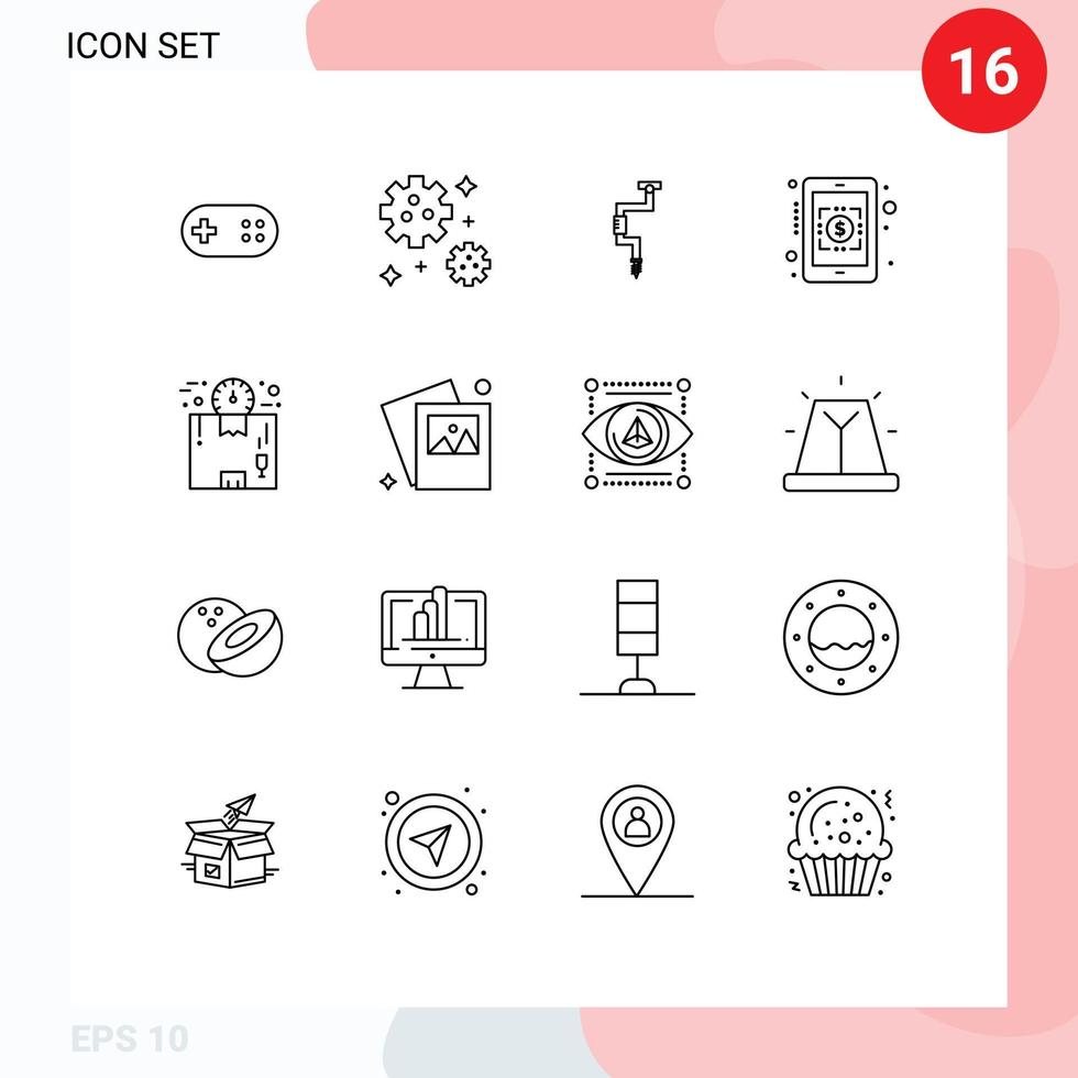 16 Creative Icons Modern Signs and Symbols of logistics box carpenter currency symbol banking Editable Vector Design Elements