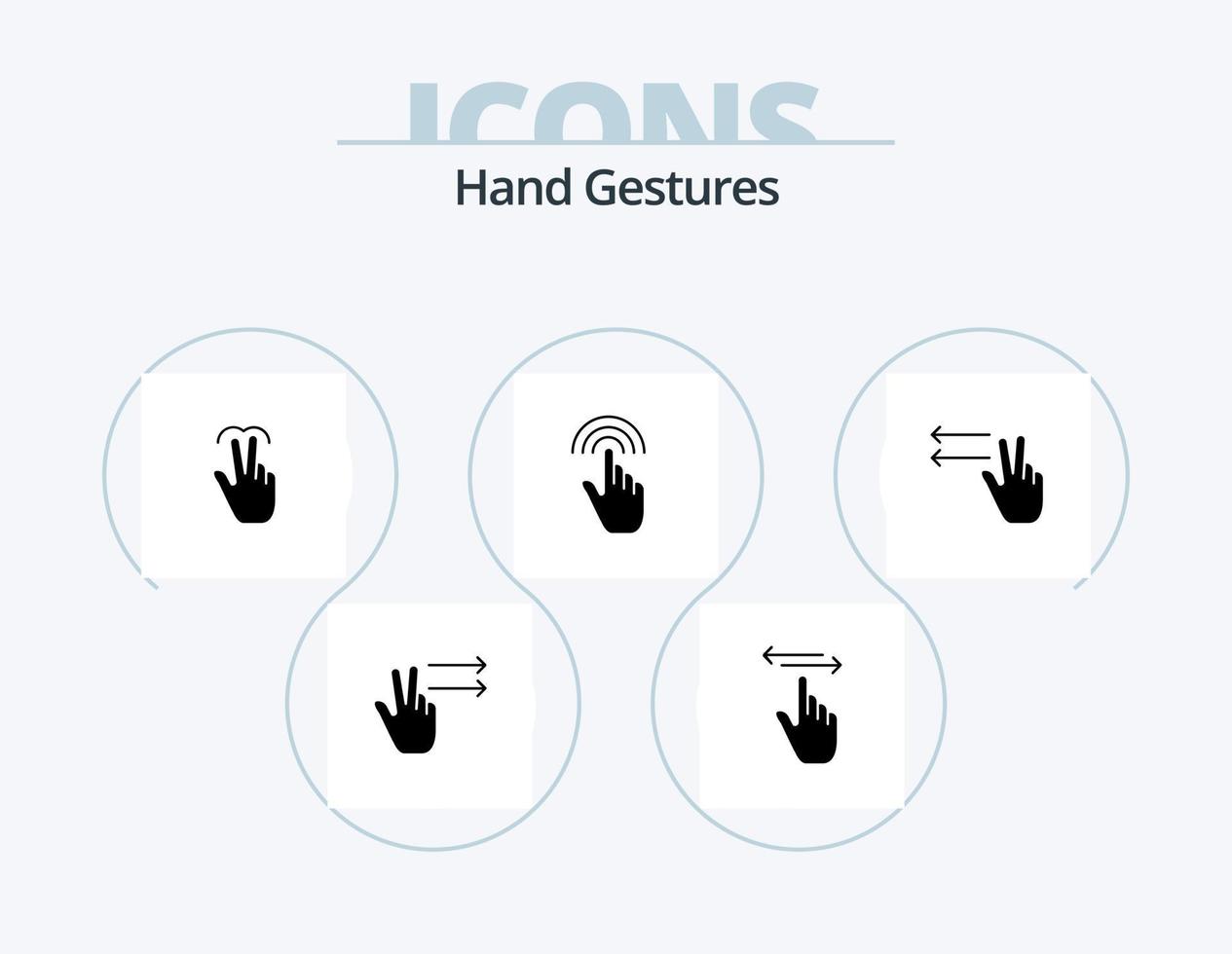 mano gestos glifo icono paquete 5 5 icono diseño. grifo. mano. gestos gestos lengüeta vector