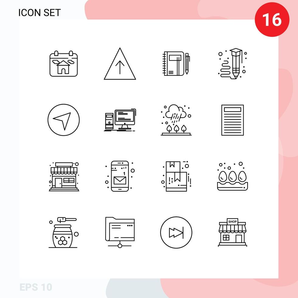 16 Outline concept for Websites Mobile and Apps pencil draw business art pen Editable Vector Design Elements