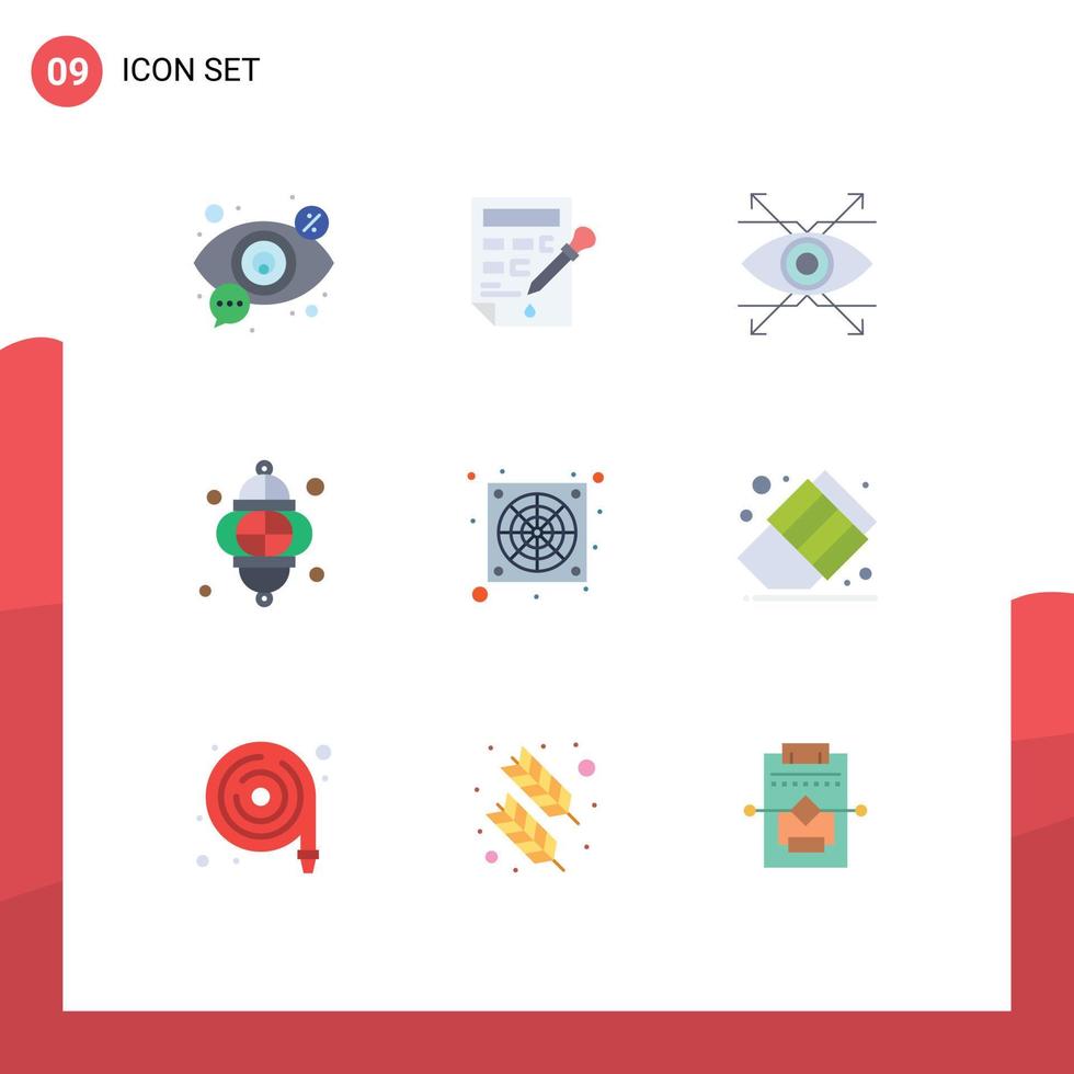 9 Flat Color concept for Websites Mobile and Apps festival ramadan color fill light vision Editable Vector Design Elements