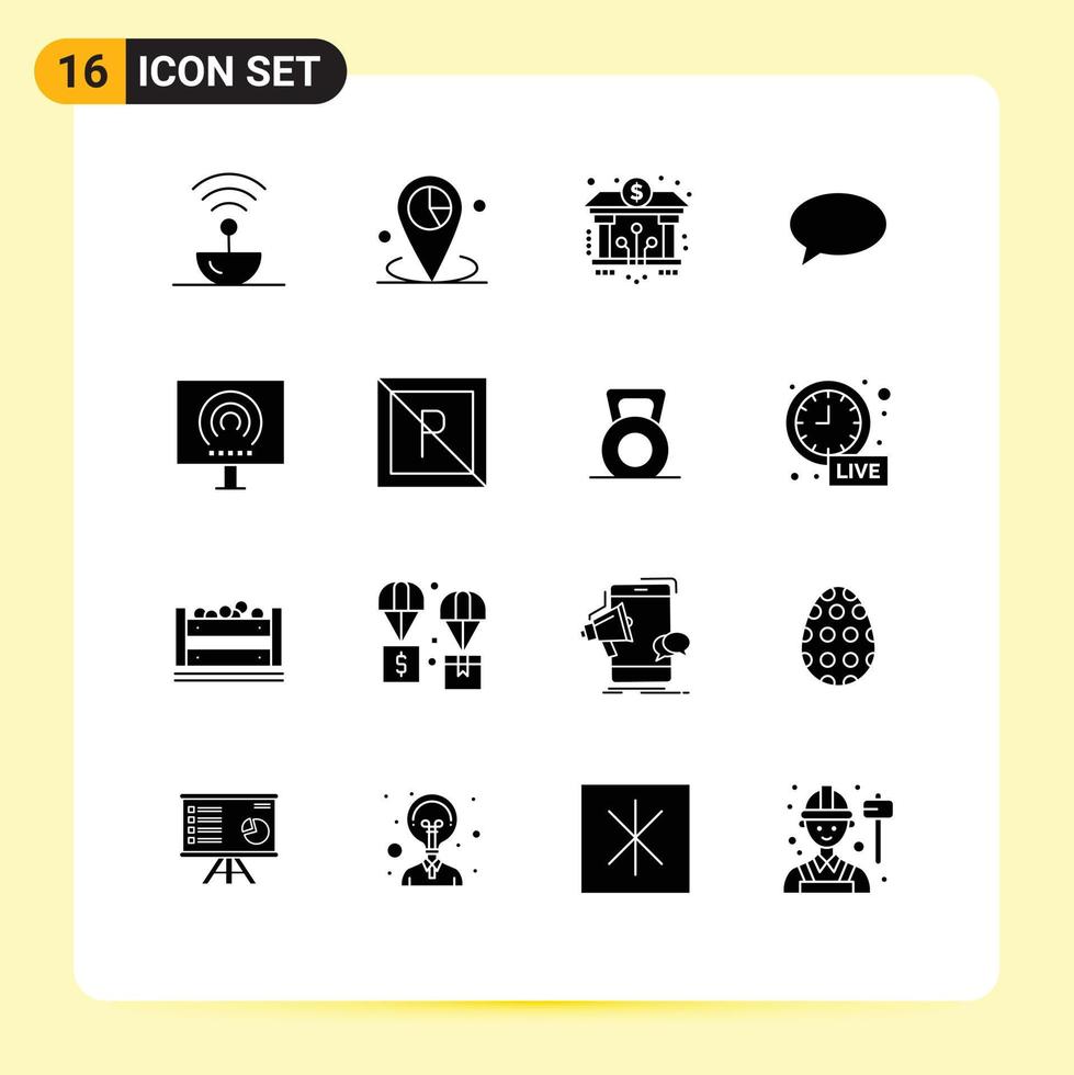 Stock Vector Icon Pack of 16 Line Signs and Symbols for mail chating place chat blockchain Editable Vector Design Elements