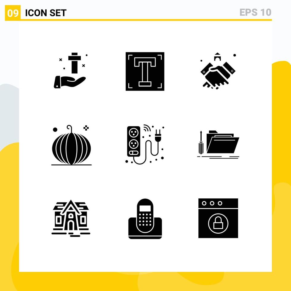 9 Thematic Vector Solid Glyphs and Editable Symbols of fall cornucopia program real handshake Editable Vector Design Elements