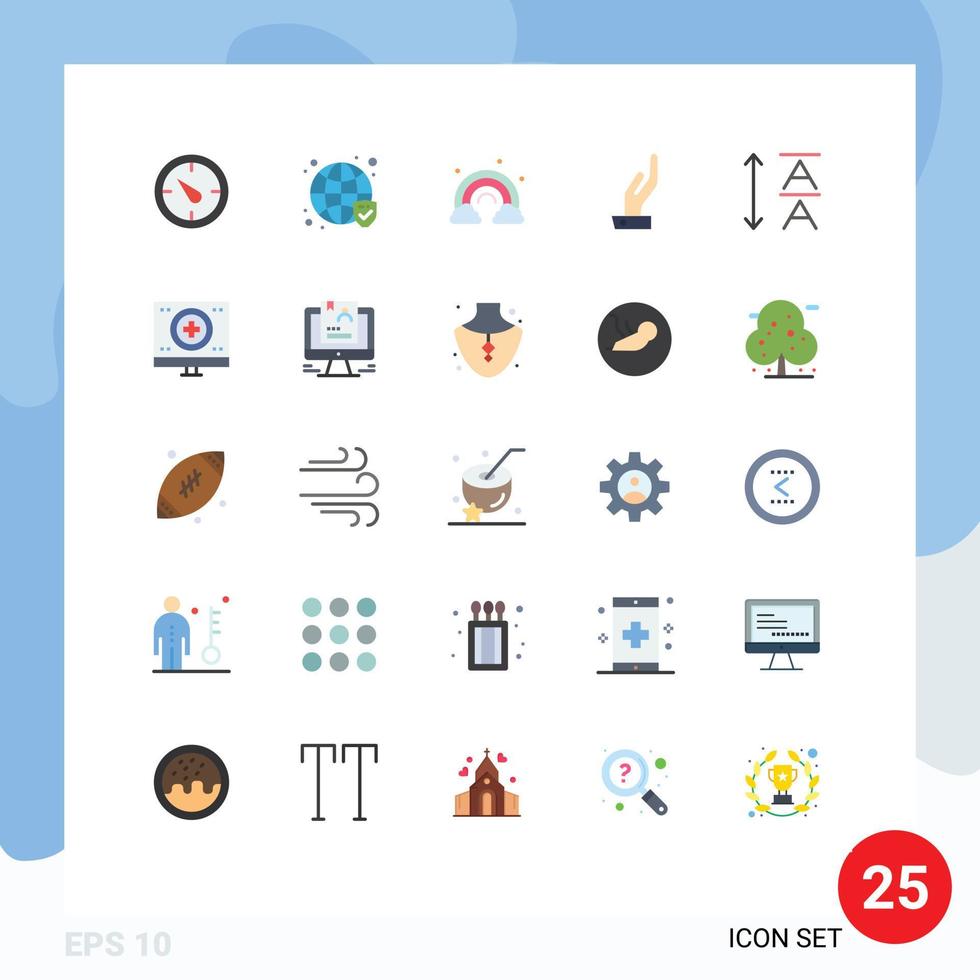 25 Flat Color concept for Websites Mobile and Apps health leading rainbow font hand Editable Vector Design Elements