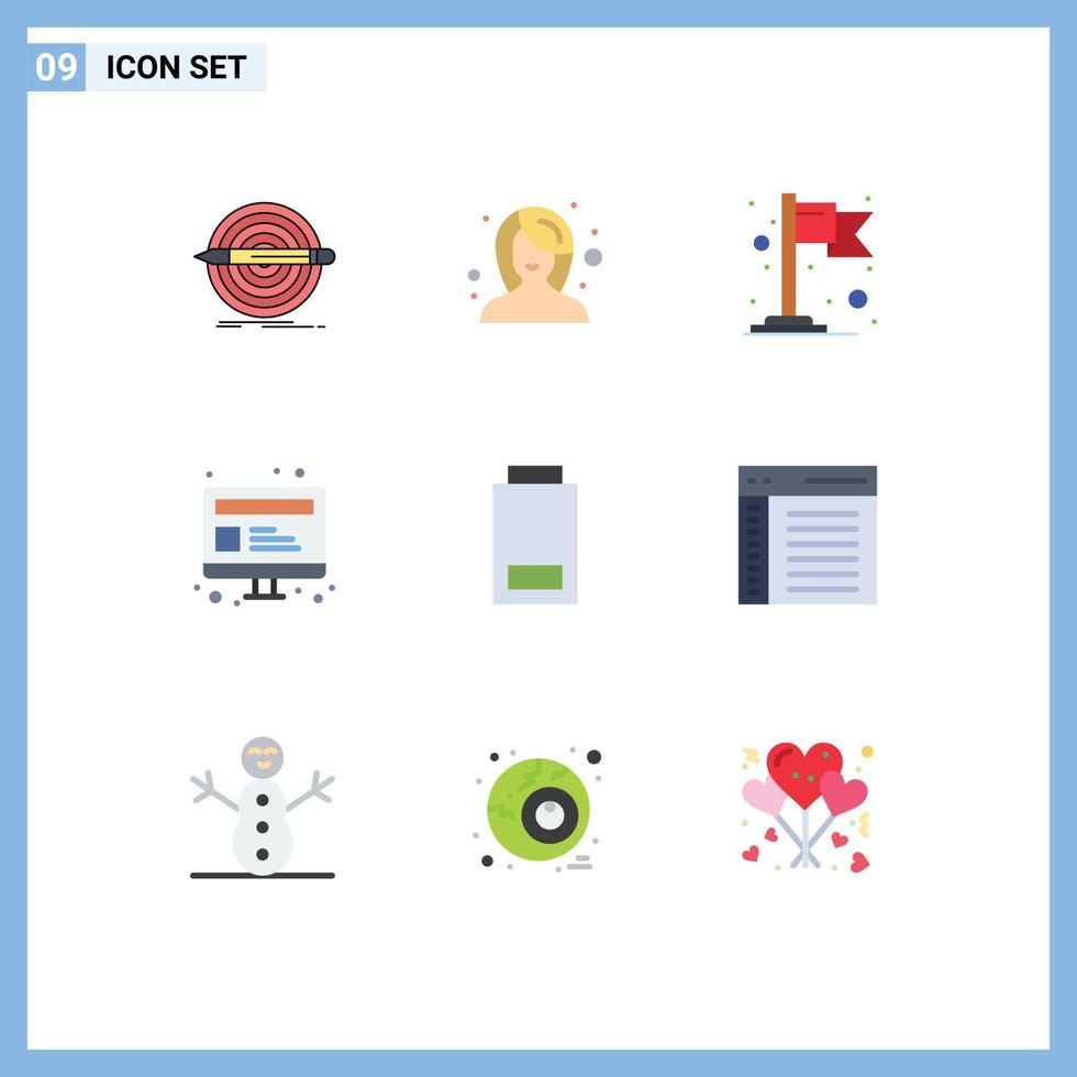 9 Universal Flat Colors Set for Web and Mobile Applications devices webpage woman web computer Editable Vector Design Elements