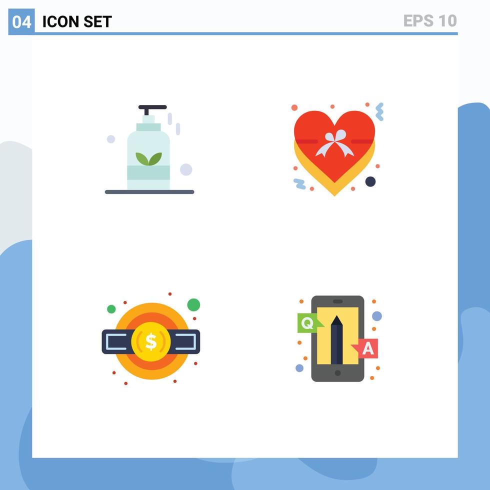 Editable Vector Line Pack of 4 Simple Flat Icons of beauty gear spa insignia tax Editable Vector Design Elements