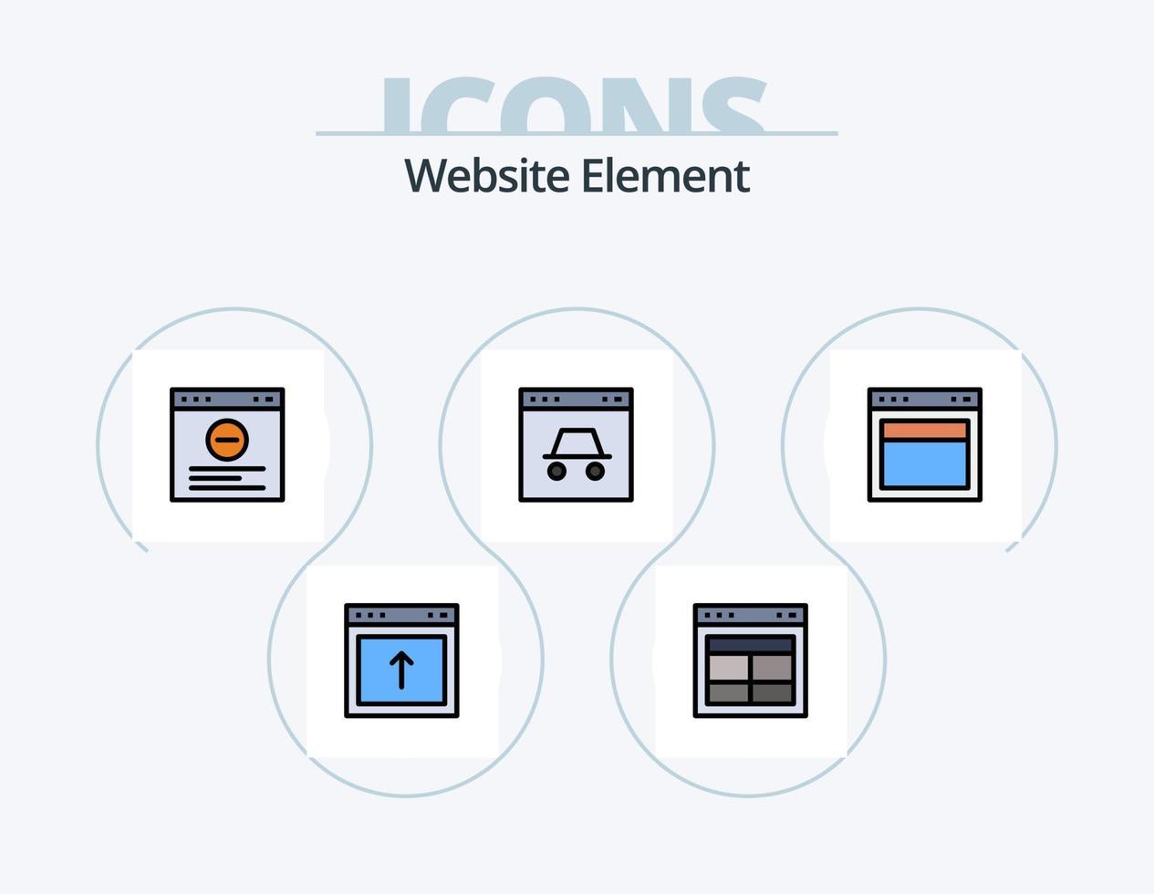 sitio web elemento línea lleno icono paquete 5 5 icono diseño. ui sitio web. sitio web. dibujar. sitio web vector
