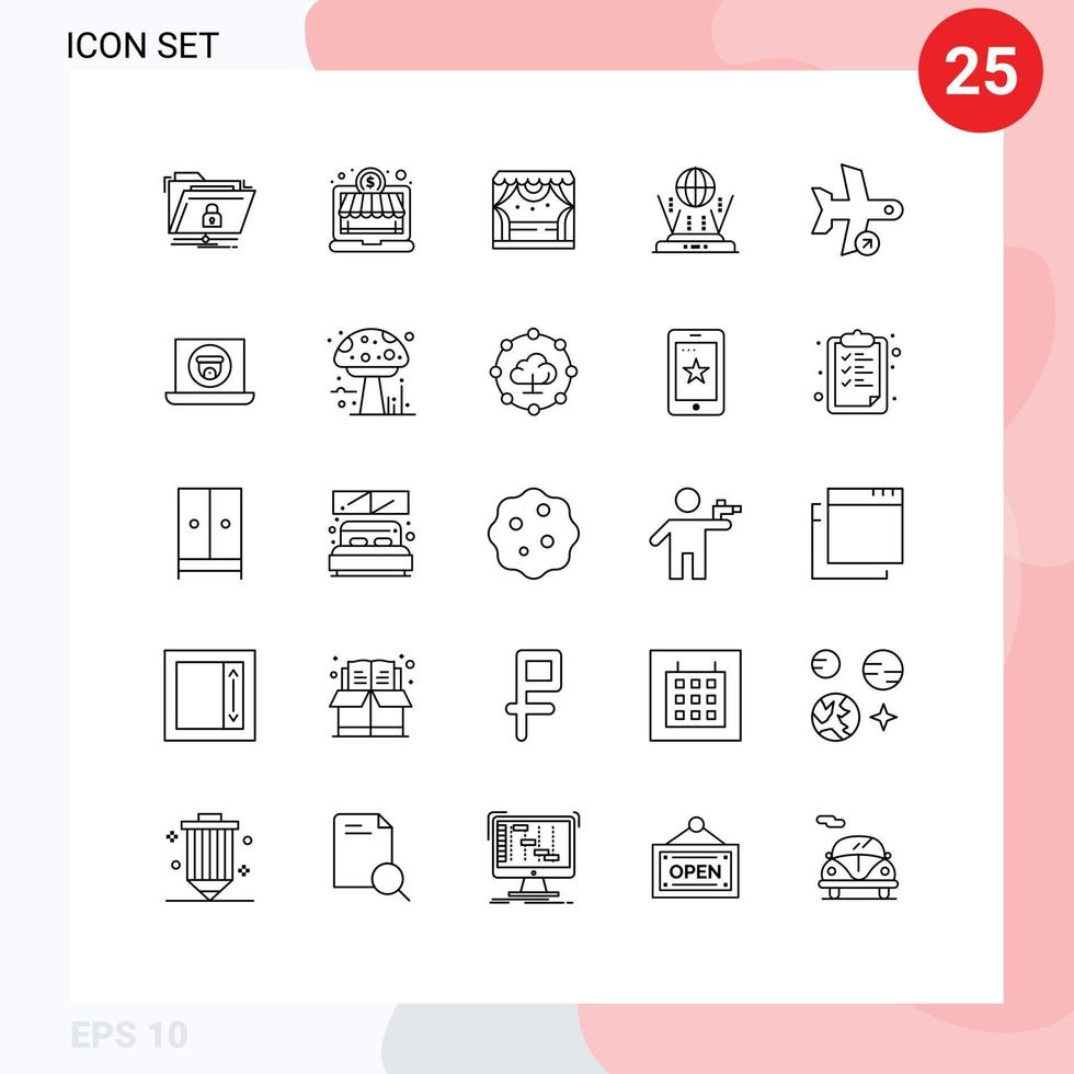 25 Creative Icons Modern Signs and Symbols of off connect entertainment router internet Editable Vector Design Elements