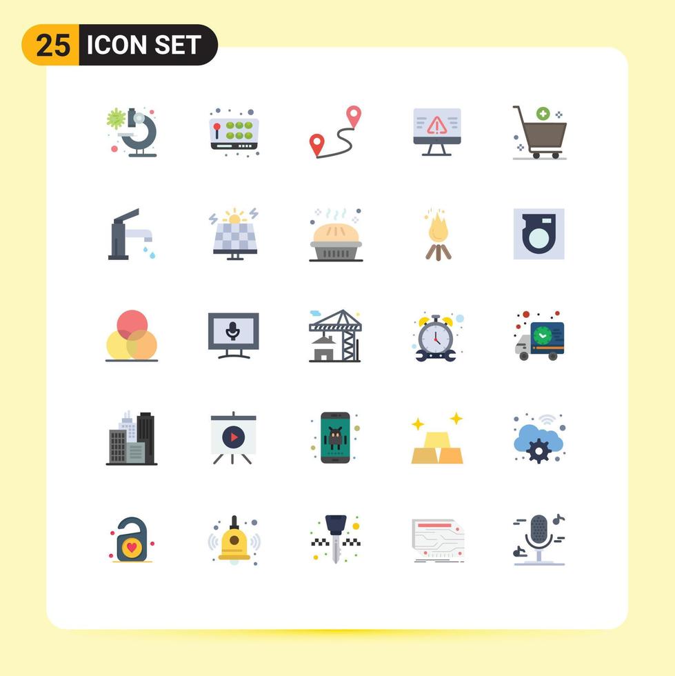 25 Flat Color concept for Websites Mobile and Apps cart add location gdpr security Editable Vector Design Elements