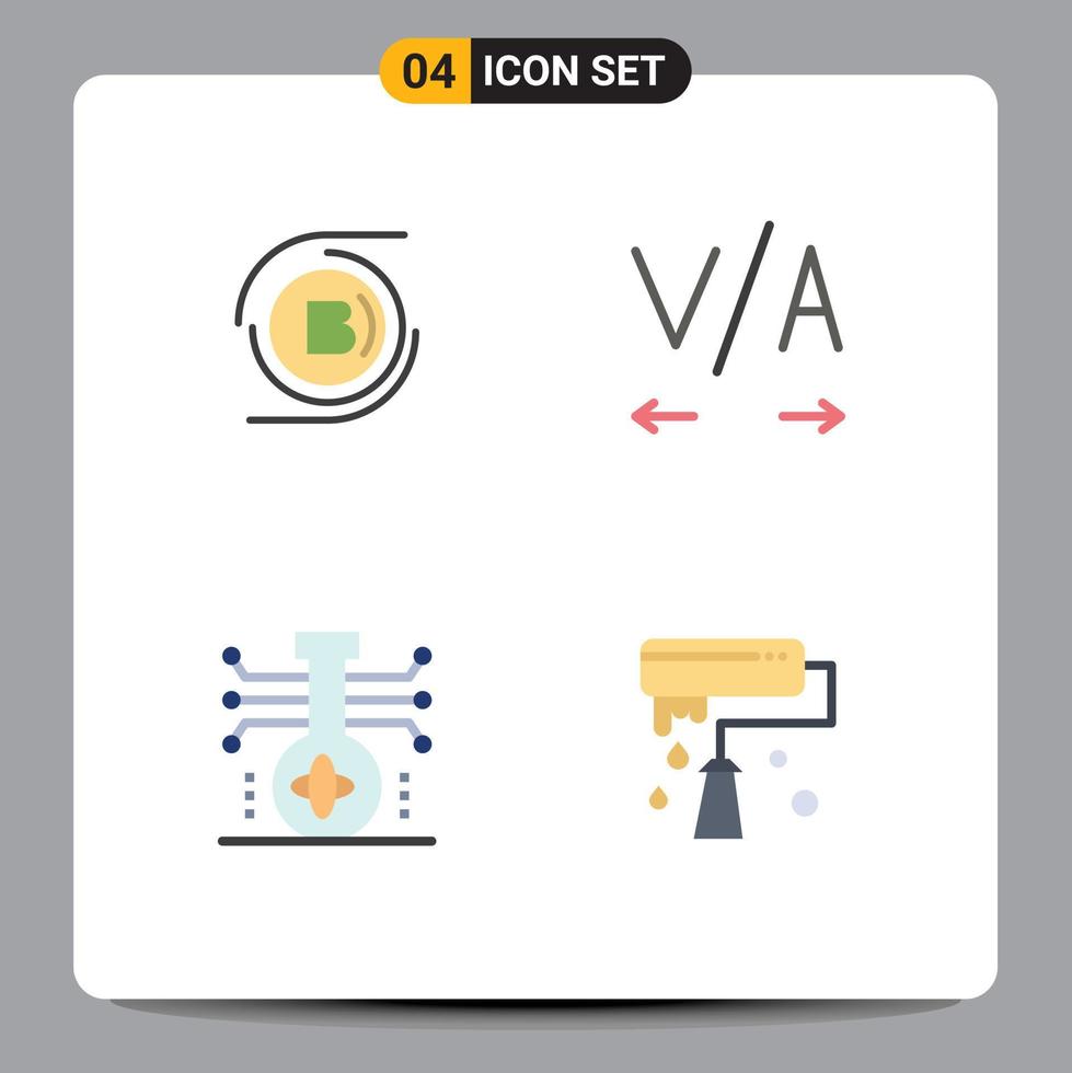 4 Universal Flat Icon Signs Symbols of s science decentralized chemistry paint brush Editable Vector Design Elements