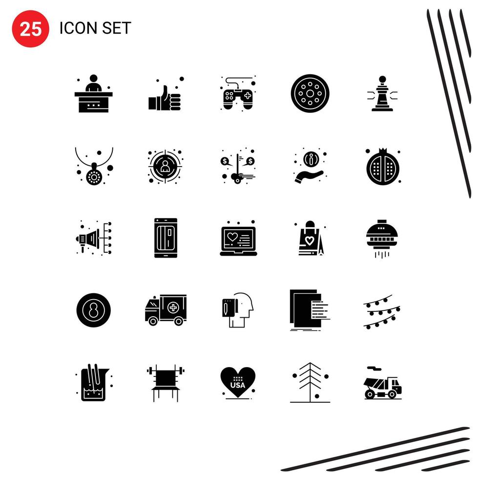 Universal Icon Symbols Group of 25 Modern Solid Glyphs of smart protection like locked remote Editable Vector Design Elements