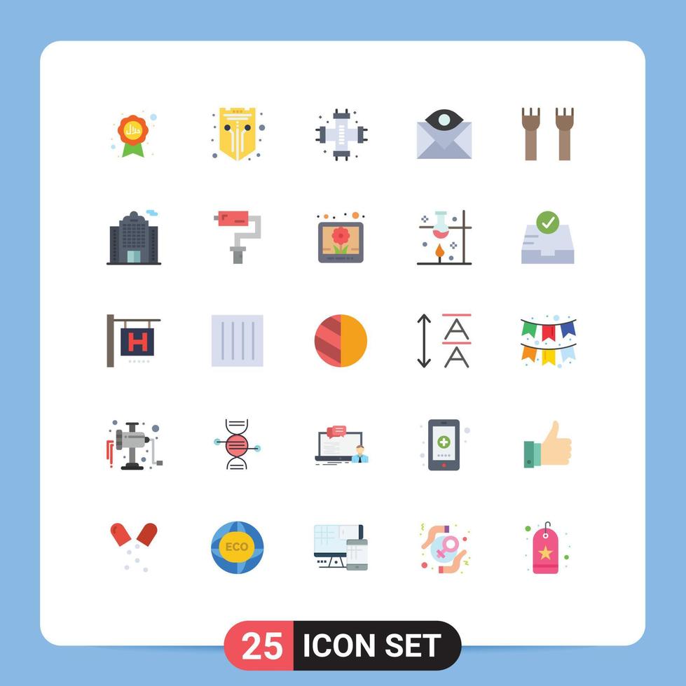 pictograma conjunto de 25 sencillo plano colores de correo electrónico contacto web comunicación plomería editable vector diseño elementos