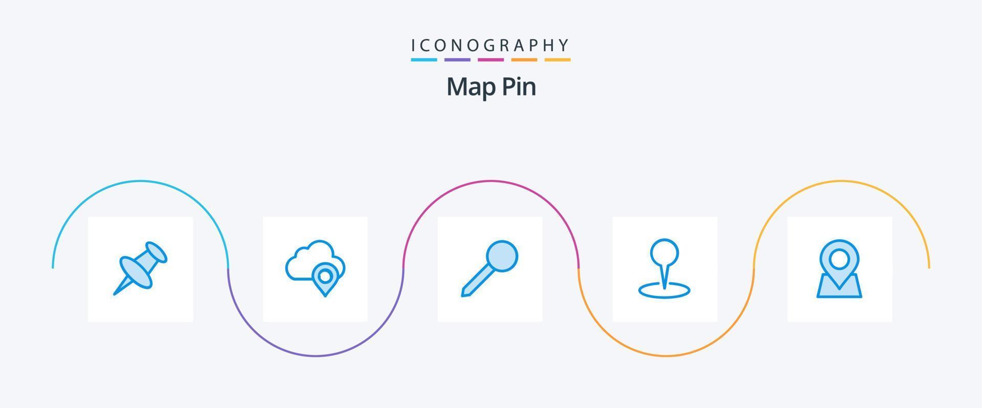 mapa alfiler azul 5 5 icono paquete incluso . alfiler. alfiler. mapa vector