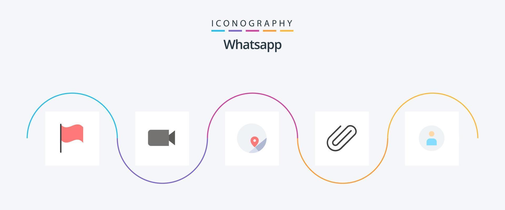 whatsapp plano 5 5 icono paquete incluso básico. hombre. mapa. agregar. adjuntar vector