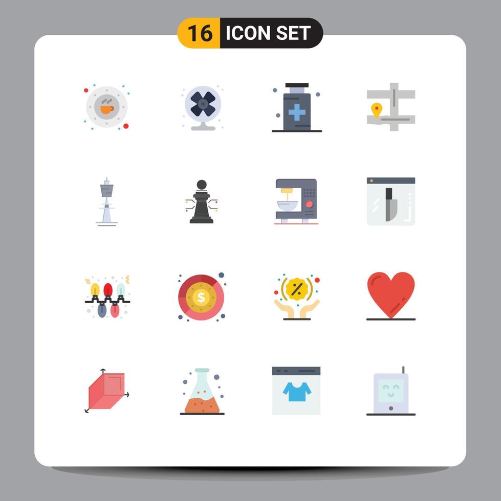 dieciséis universal plano color señales símbolos de Australia navegación verano mapa hospital editable paquete de creativo vector diseño elementos