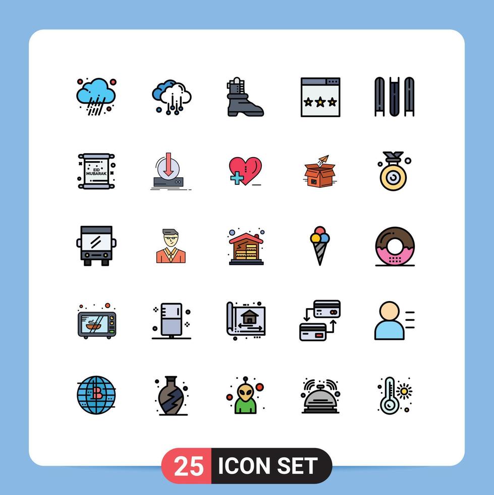 Filled line Flat Color Pack of 25 Universal Symbols of files document boot search optimization Editable Vector Design Elements