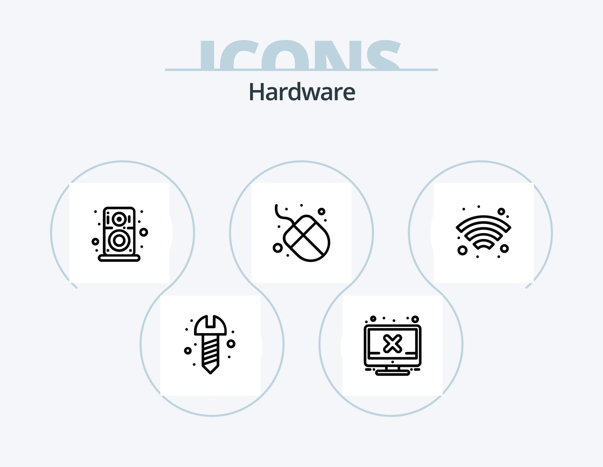 Hardware Line Icon Pack 5 Icon Design. . hardware. vga. socket