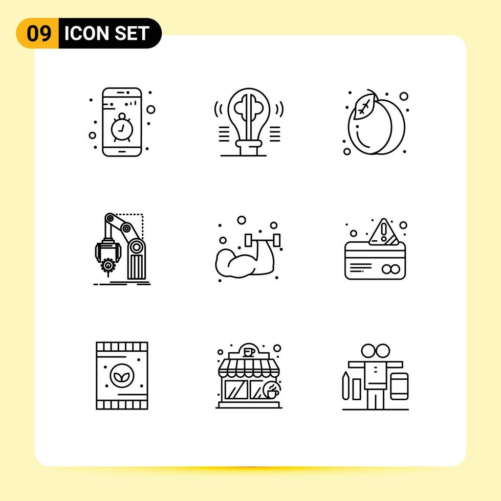 9 Creative Icons Modern Signs and Symbols of mechanism factory idea automation summer Editable Vector Design Elements