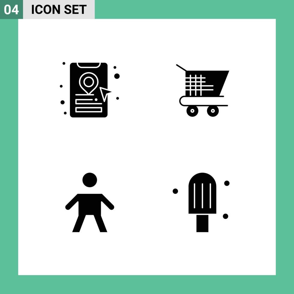 Group of Modern Solid Glyphs Set for book cab cream cart child ice Editable Vector Design Elements