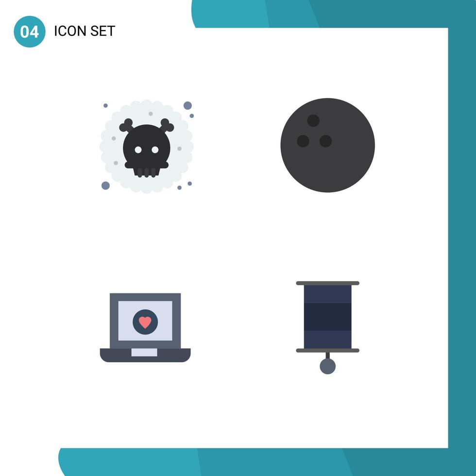 4 Universal Flat Icons Set for Web and Mobile Applications gas love waste computer child Editable Vector Design Elements