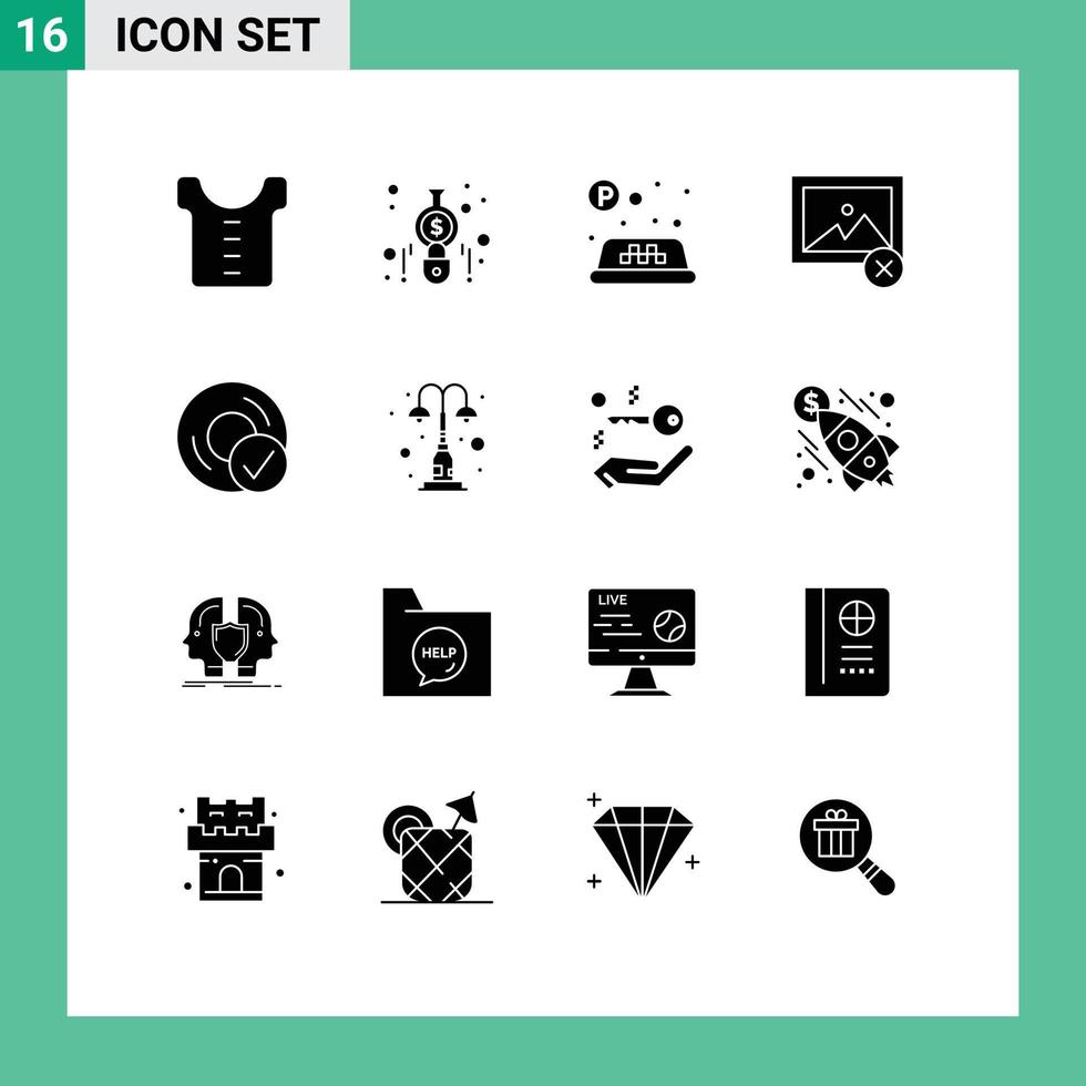 Editable Vector Line Pack of 16 Simple Solid Glyphs of gadget devices taxi connected photo Editable Vector Design Elements