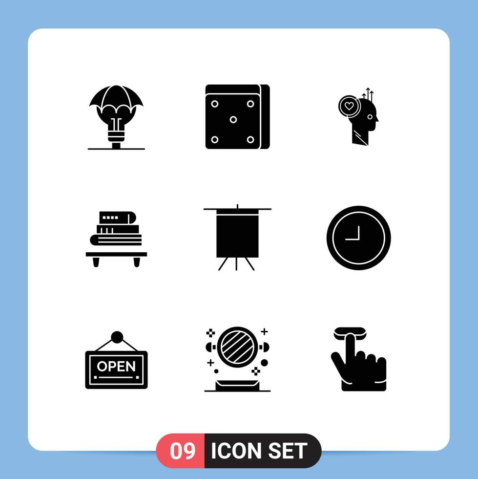 9 Creative Icons Modern Signs and Symbols of art education user knowledge idea Editable Vector Design Elements