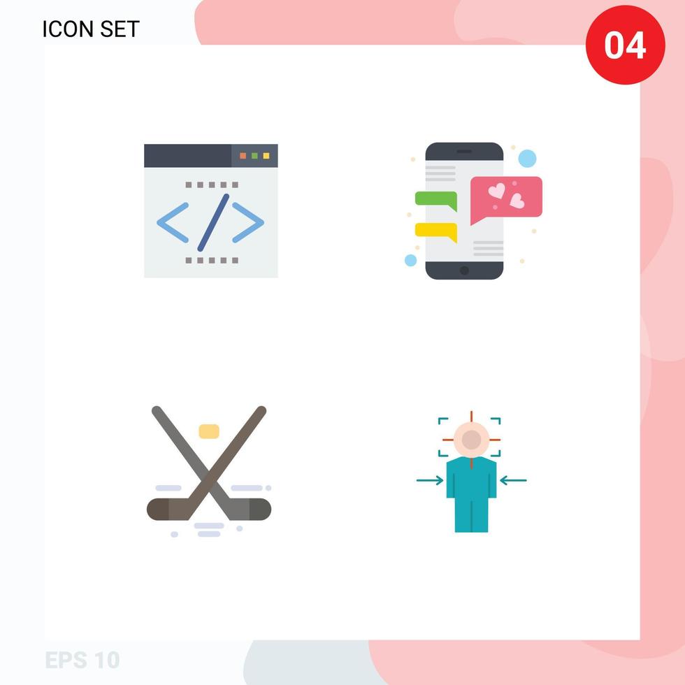 4 Universal Flat Icon Signs Symbols of engine game seo love ice Editable Vector Design Elements