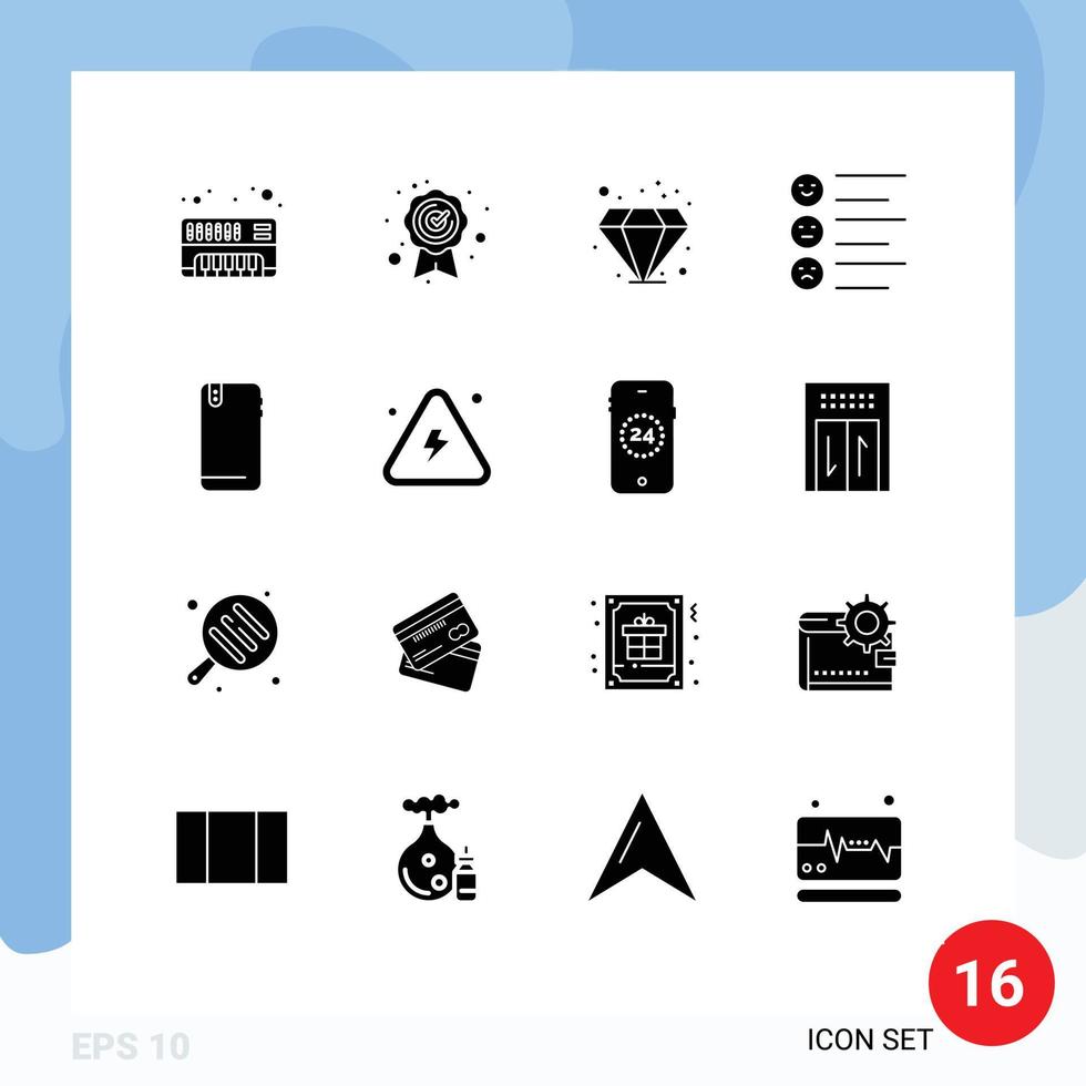 16 Solid Glyph concept for Websites Mobile and Apps back mobile investment smart phone emojis Editable Vector Design Elements