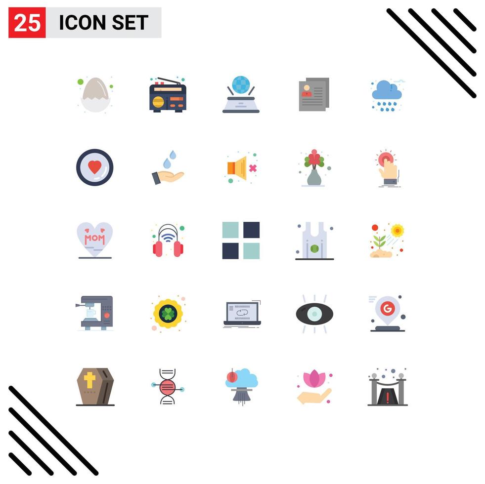 Mobile Interface Flat Color Set of 25 Pictograms of autumn file hologram delete about Editable Vector Design Elements