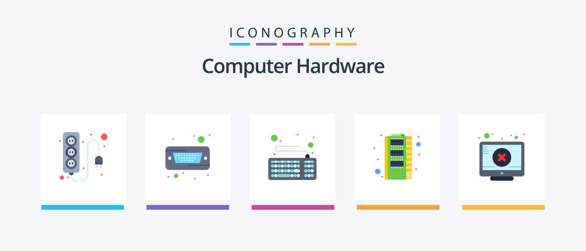 computadora hardware plano 5 5 icono paquete incluso cerca. almacenamiento. computadora. RAM. hardware. creativo íconos diseño vector