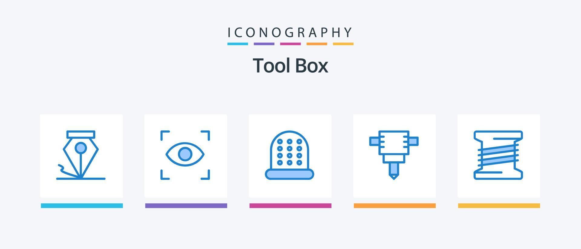 herramientas azul 5 5 icono paquete incluso . martillo neumático. . creativo íconos diseño vector