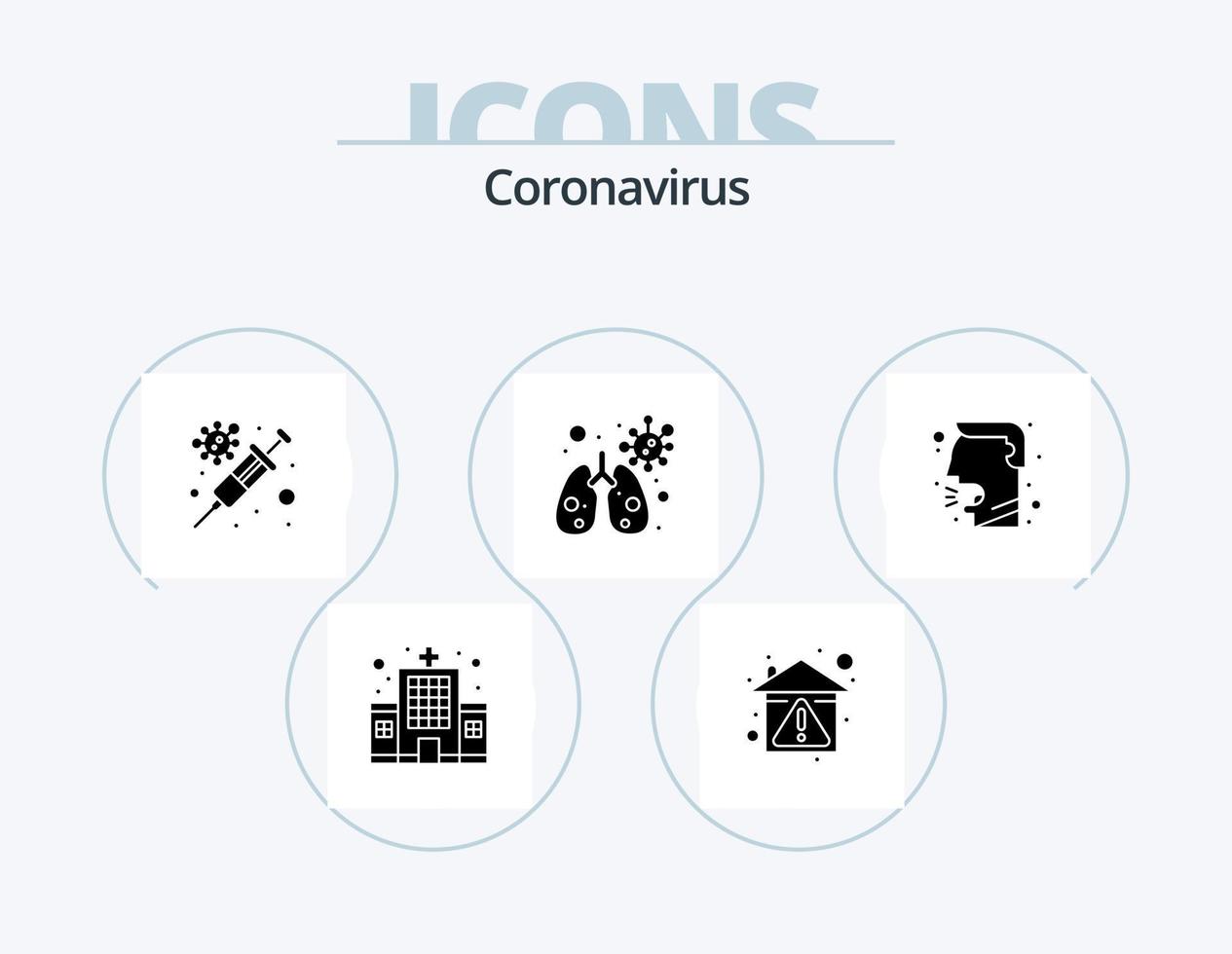 coronavirus glifo icono paquete 5 5 icono diseño. codicioso salud. gripe. virus. anatomía vector