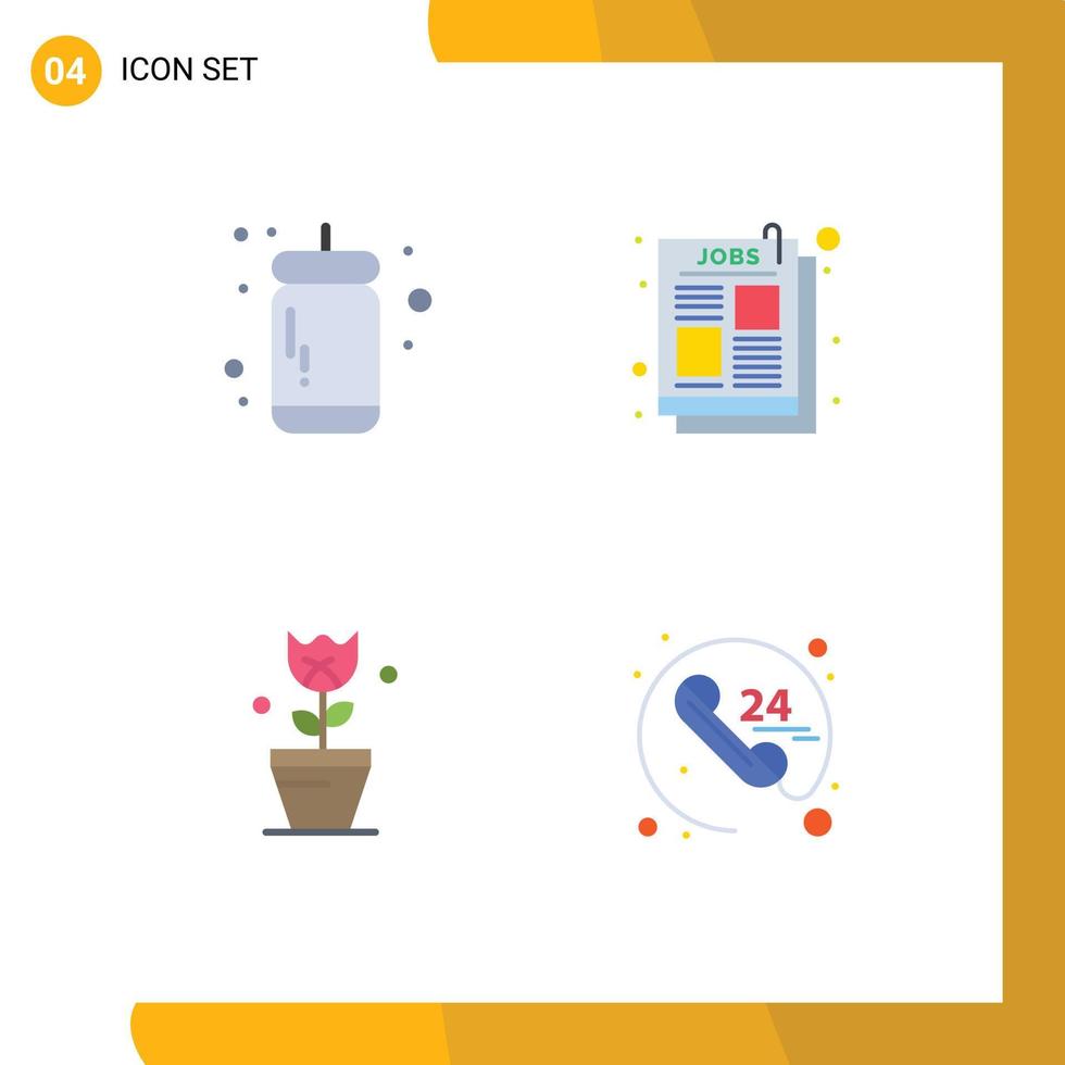 4 Flat Icon concept for Websites Mobile and Apps ketchup easter tomato post tulip Editable Vector Design Elements