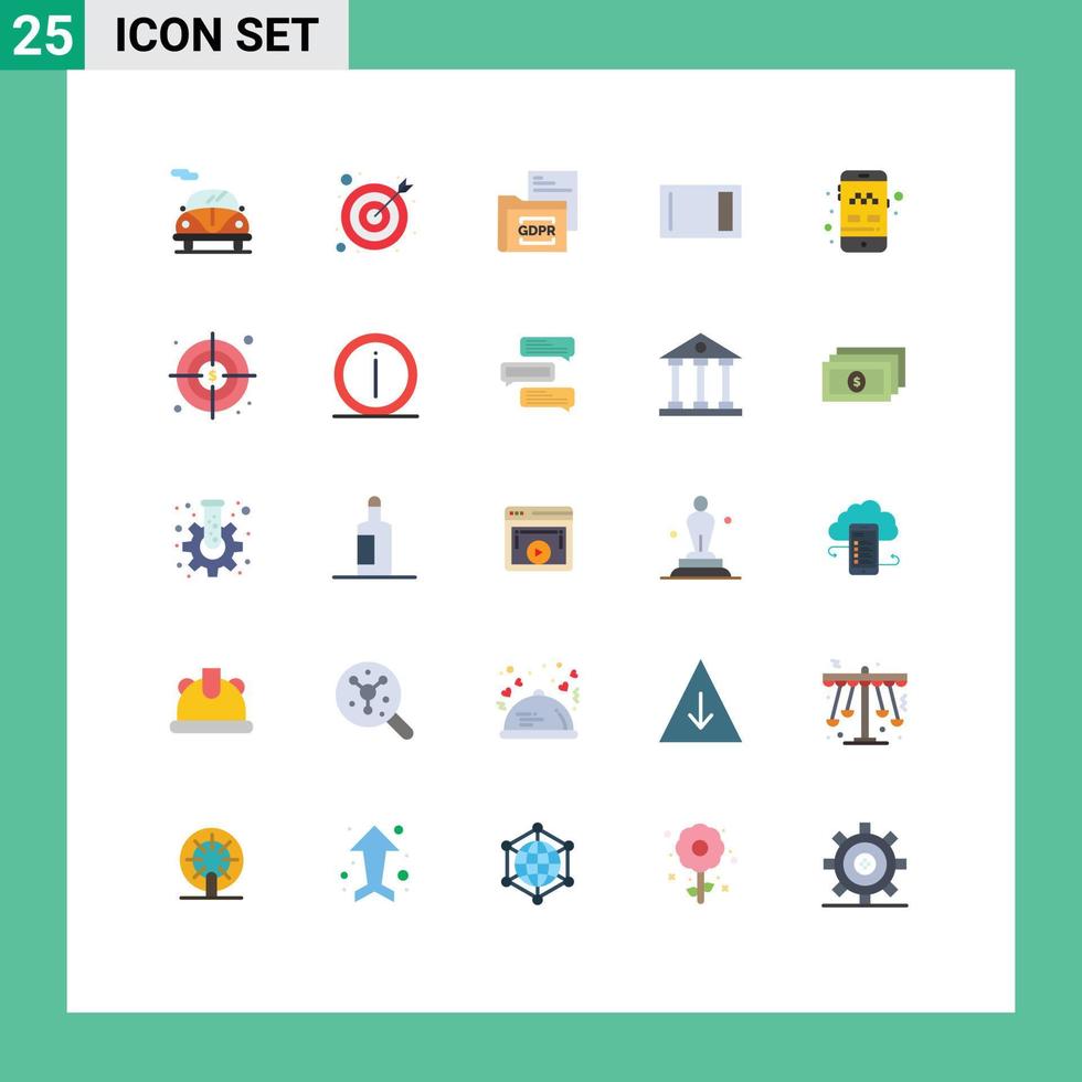 25 User Interface Flat Color Pack of modern Signs and Symbols of mobile home ware file home board Editable Vector Design Elements