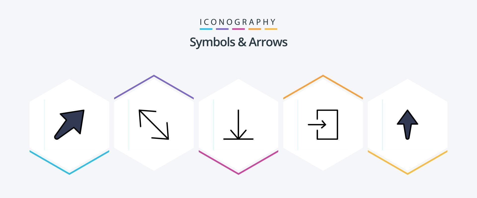 símbolos y flechas 25 línea de relleno icono paquete incluso . flecha. arriba vector
