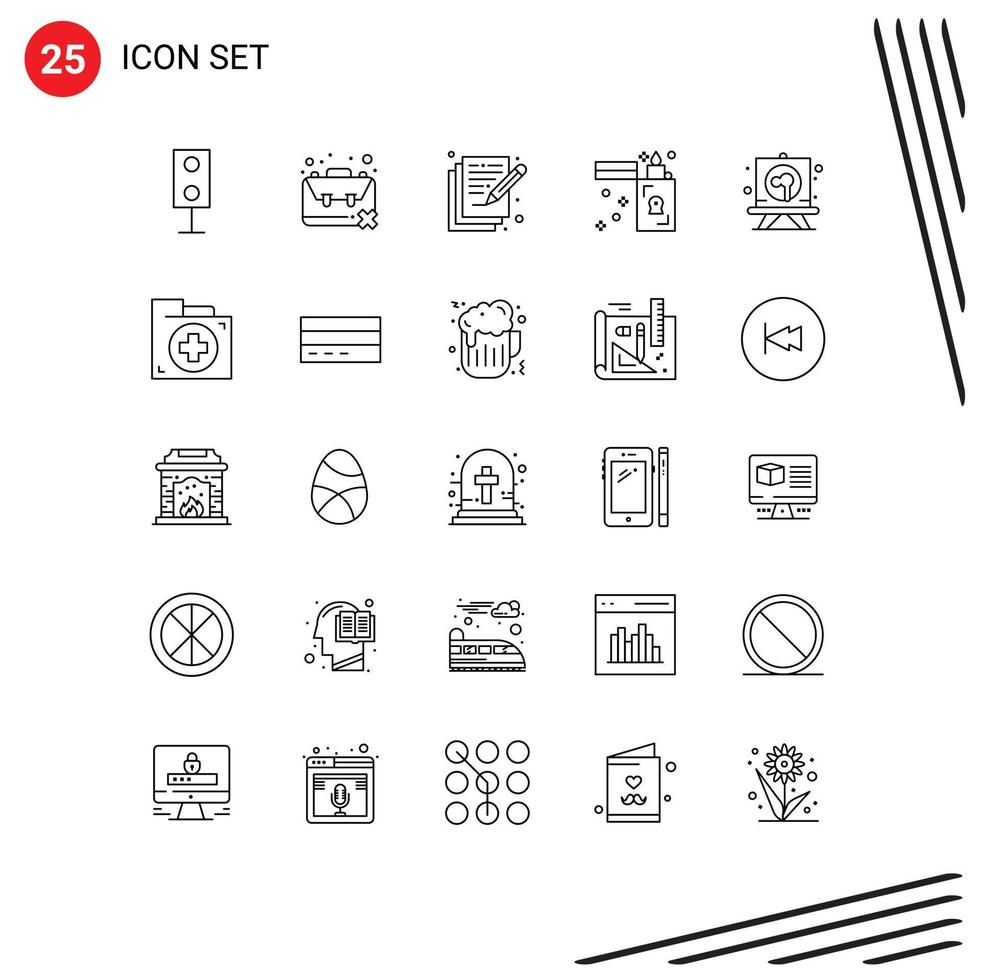 User Interface Pack of 25 Basic Lines of zippo flame problem fire arts Editable Vector Design Elements