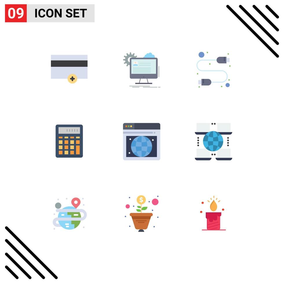 Modern Set of 9 Flat Colors and symbols such as financial business update accounting usb Editable Vector Design Elements
