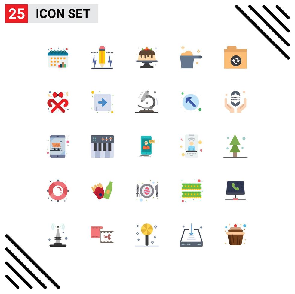 25 Thematic Vector Flat Colors and Editable Symbols of housekeeping detergent light cleaning food Editable Vector Design Elements